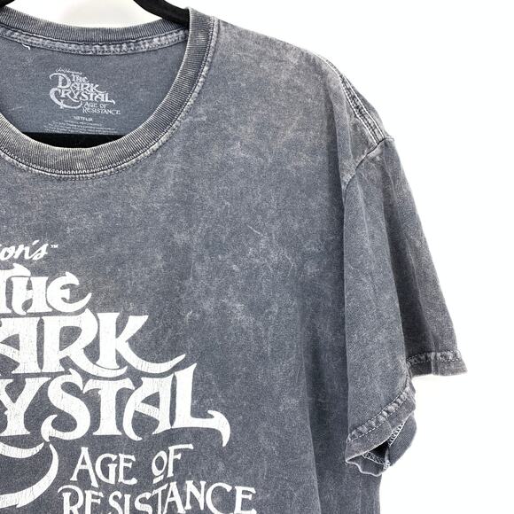 The Dark Crystal Age of Resistance Mens Graphic Tee L Charcoal Acid Wash - Picture 3 of 7